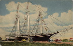 The Schooner "Lucy Evelyn" - Built 1917 in Harrington, Maine Beach Haven, NJ Postcard Postcard