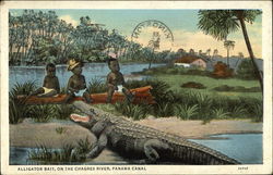 Alligator Bait, on the Chagres River, Panama Canal Native Americana Postcard Postcard