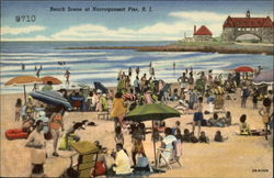 Beach Scene at Narragansett Pier Postcard