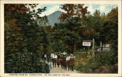 Campers from Mt. Pisgah hike "In the land of the sky" North Carolina Postcard Postcard