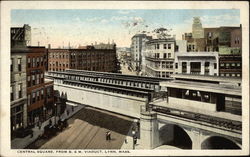 Central Square from B. & M. Viaduct Lynn, MA Postcard Postcard