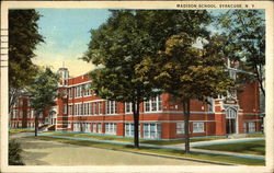 Street View of Madison School Syracuse, NY Postcard Postcard