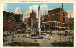 View of Niagara Square Buffalo, NY Postcard Postcard