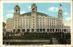 Front View of West Baden Springs Hotel Indiana Postcard Postcard