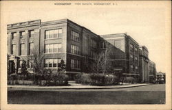 Street View of Woonsocket High School Postcard