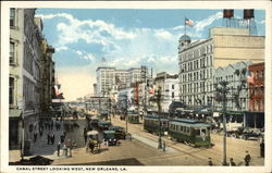 View of Canal Street, Looking West New Orleans, LA Postcard Postcard