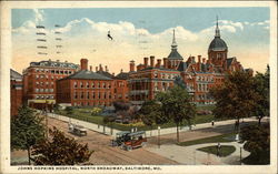 Bird's Eye View of Johns Hopkins Hospital on North Broadway Baltimore, MD Postcard Postcard