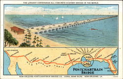 Pontchartrain Bridge New Orleans, LA Postcard Postcard