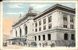 Street View of Railroad Station Postcard