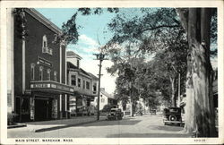 View of Main Street Wareham, MA Postcard Postcard