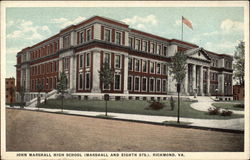 John Marshall High School (Marshall and Eighth Sts.) Richmond, VA Postcard Postcard