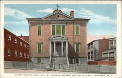 Oldest Masonic Bldg. in US, Franklin Between 18th and 19th Sts Richmond, VA Postcard Postcard