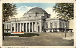 Street View of the New Union Station Postcard