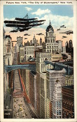 Future New York, "The City of Skyscrapers" Postcard Postcard