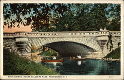 Arch Bridge in Roger Williams Park Providence, RI Postcard Postcard