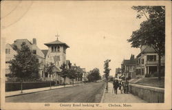 View of County Road looking West Chelsea, MA Postcard Postcard