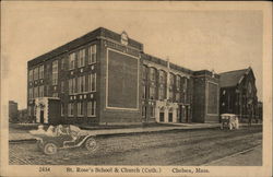 St. Rose's School & Catholic Church Chelsea, MA Postcard Postcard