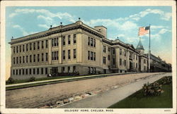 Street View of Soldiers' Home Chelsea, MA Postcard Postcard