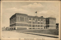 Street View of the Shurtleff School Chelsea, MA Postcard Postcard