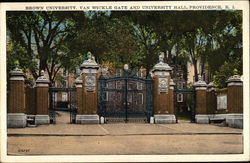 Brown University, Van Wickle Gate and University Hall Postcard