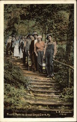 Rustic Path to Great Onyx Cave Kentucky Postcard Postcard