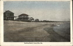 Bathing Beach Camp Ellis, ME Postcard Postcard