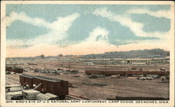 Bird's Eye View of US National Army Cantonment, Camp Dodge Des Moines, IA Postcard Postcard