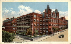 Bird's Eye View of Mercy Hospital Pittsburgh, PA Postcard Postcard