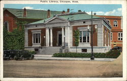 Street View of Public Library Postcard