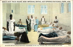 Men's Hot Pack Room, new Imperial Baths Hot Springs National Park, AR Postcard Postcard