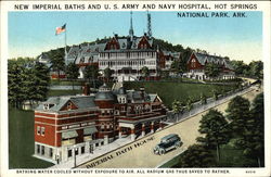 New Imperial Baths and US Army and Navy Hospital Hot Springs National Park, AR Postcard Postcard