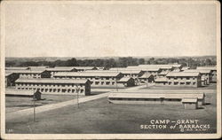 Camp Grant - Section of Barracks Postcard