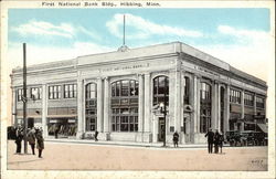 Street View of First National Bank Building Hibbing, MN Postcard Postcard