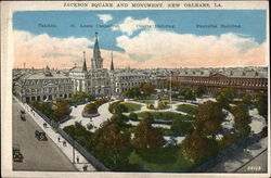 Jackson Square and Monument Postcard