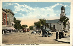 View of Washington Street from Quincy Square Massachusetts Postcard Postcard