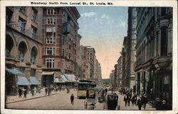 View of Broadway, North from Locust Street Postcard