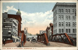 View of Canal Bridge at State Street Schenectady, NY Postcard Postcard