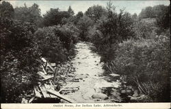 Outlet Scene, Joe Indian Lake , Adirondacks Parishville, NY Postcard Postcard