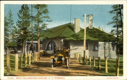 West Yellowstone Station, U.P. Terminal Postcard