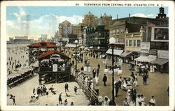 Boardwalk from Central Pier Atlantic City, NJ Postcard Postcard