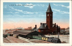 C & N W Depot Milwaukee, WI Postcard Postcard