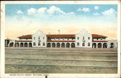 Union Pacific Train Depot Milford, UT Postcard Postcard