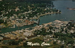 Aerial View of Mystic Town Postcard