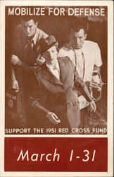 Mobilize for Defense, Support the 1951 Red Cross Fund, March 1 - 31 Postcard