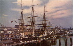 The Constitution (Old Ironsides) at Pier Boston, MA Postcard Postcard