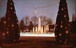 Christmas Scene, The Crystal Fountain Oakland, CA Postcard Postcard