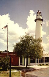 St. Simons lighthouse and new Post Office Postcard