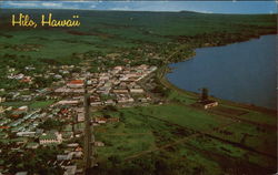 Aerial View of of Hilo Bay and City Hawaii Postcard Postcard