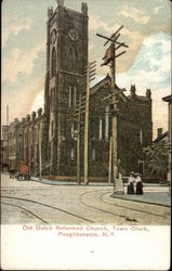 Old Dutch Reformed Church, Town clock Poughkeepsie, NY Postcard Postcard