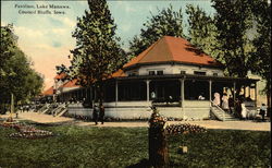 Lake Manawa - Pavilion Council Bluffs, IA Postcard Postcard